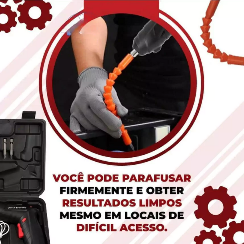 kit Parafusadeira/furadeira 48 Pçs À Bateria Carregador Usb com dupla posição